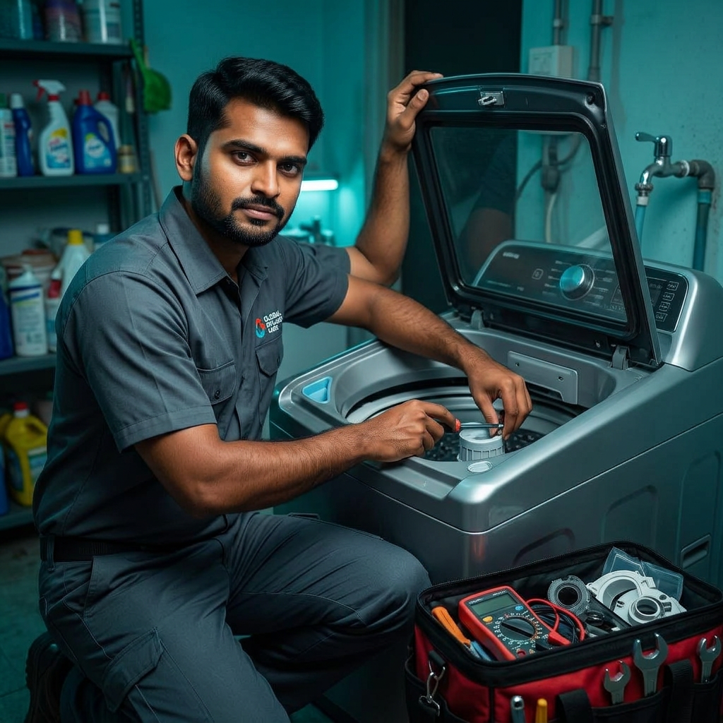 Top-load washing machine repair in a Vasai home