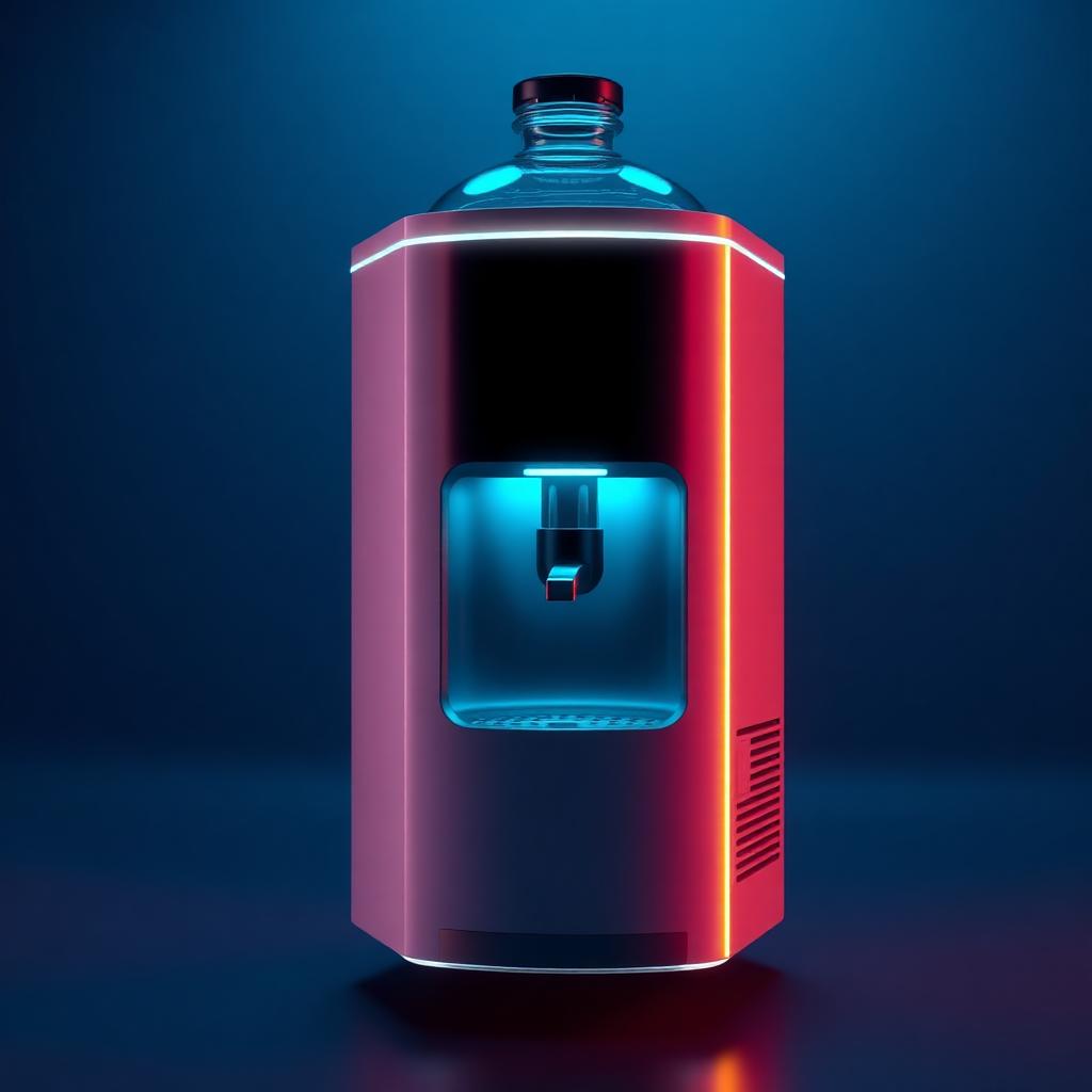 Water dispenser cooler with cyan illumination — Virar repair specialist